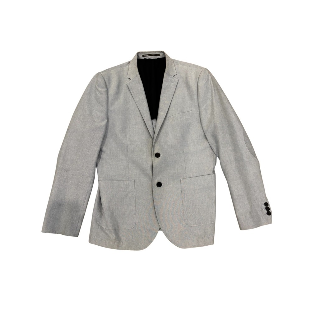 H&M‎ Light Blue Sport Coat Blazer 42R Clean Modern Pattern Excellent Condition